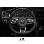 LEYO Pro folding paddle shift extensions – fitted to Golf GTI wheel, arms folded away - LEYO Thumbnail