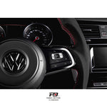 LEYO Pro folding paddle shift extension – fitted behind Golf GTI wheel, close-up - LEYO Thumbnail