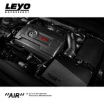 LEYO MQB cold air intake V2 – Golf GTI – airbox and pipe fitted, close-up - LEYO Thumbnail
