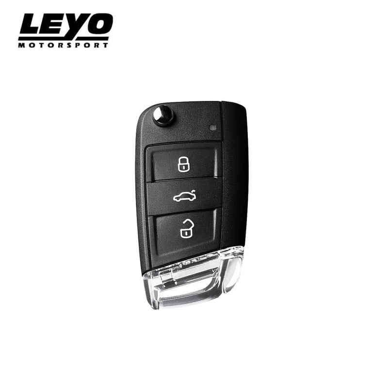 LEYO clear key base & cover – VW flip key with clear base, button side - LEYO