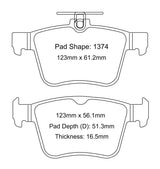 PARAGON P3 Rear Brake Pads - VW Golf R (Mk7) / GTI (Mk8) / Audi S3 / RS3 (8V)