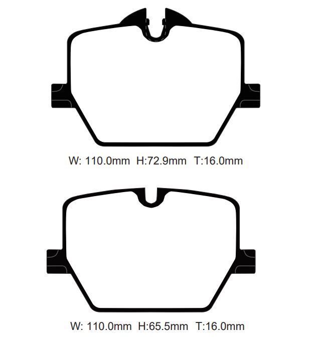 Pad Shape for Project Mu Rear Brake Pads – Toyota GR Supra Mk5 A90/A91 / BMW Z4 G29