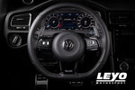 LEYO Gen 2 billet paddle shift extensions – Golf R Mk7.5 – black paddles fitted, cockpit view - LEYO Thumbnail