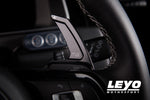 LEYO Gen 2 billet paddle shift extensions – Golf R Mk7.5 – black plus paddle fitted close-up - LEYO Thumbnail