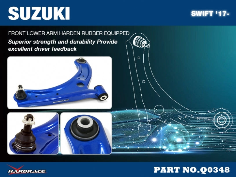HARDRACE Front Lower Control Arm - Suzuki Swift (ZC33) - Hardened Rubber - Hardened Rubber - Image 2