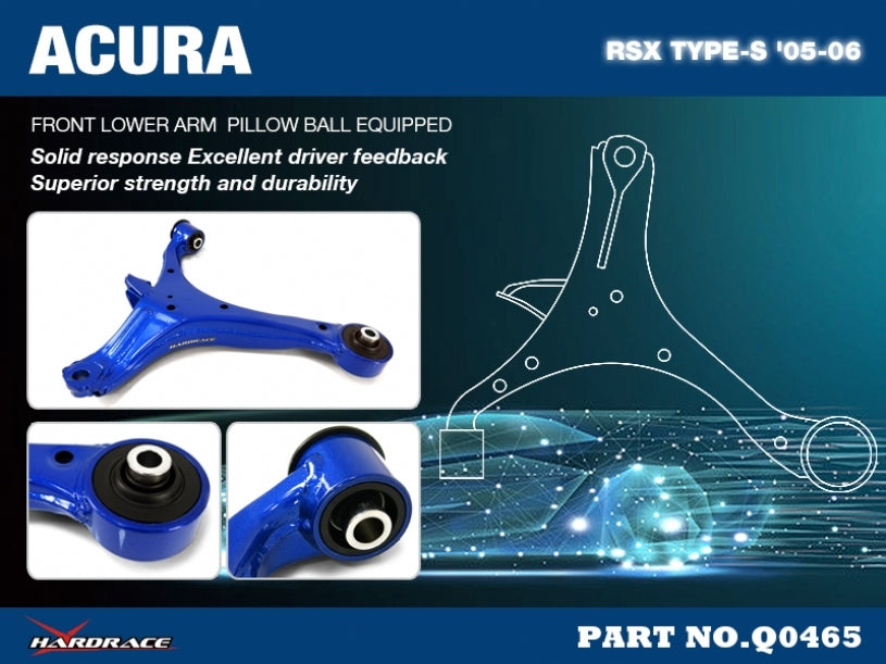 HARDRACE Front Lower Arm Facelift 05-06 - Honda Integra (DC5) - Pillow Ball - Image 2