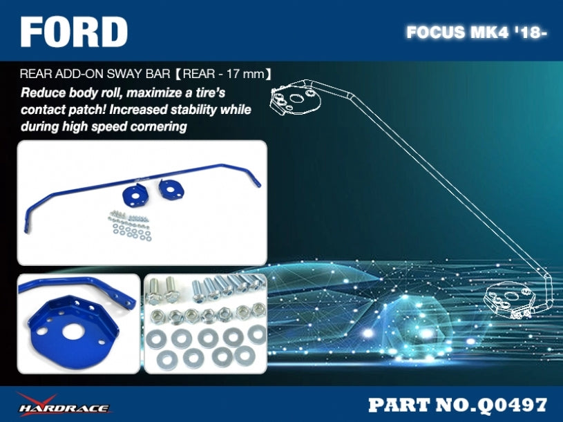 HARDRACE Rear Add-On Sway Bar - Ford Focus (SA) - 17mm - Image 2