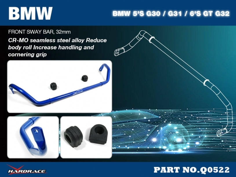 HARDRACE Front Sway Bar - BMW 5 Series (G30/G31) / 6 Series GT (G32) - 32mm - Image 2