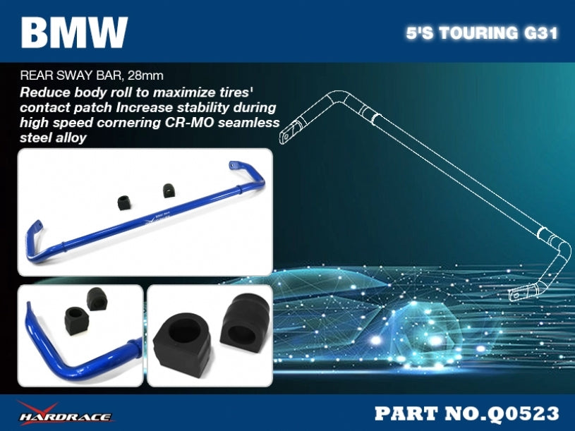 HARDRACE Rear Sway Bar - BMW 5 Series (G30/G31) - 28mm - Image 2