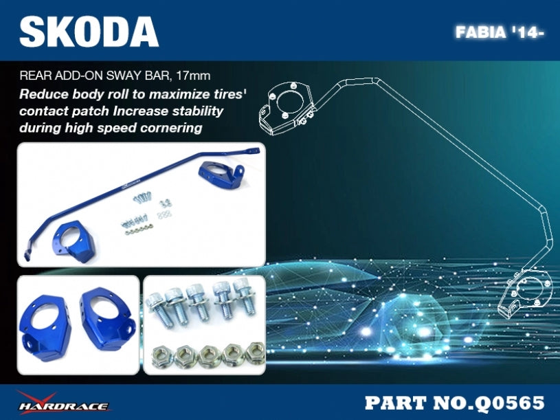 HARDRACE Rear Add-On Sway Bar 17mm V2 - Skoda Fabia - Image 2