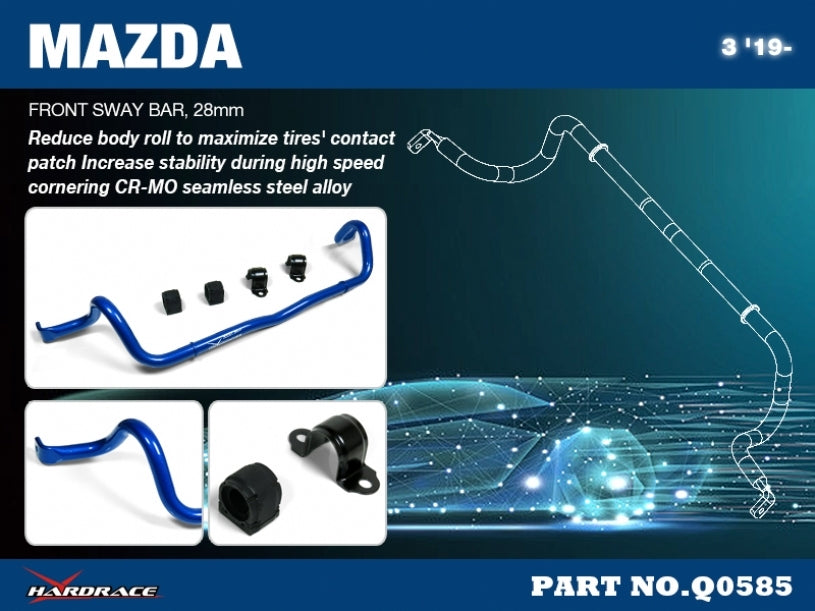 HARDRACE Front Sway Bar (28mm) - Mazda 3 (BP) / CX-30 (DM) - Image 2