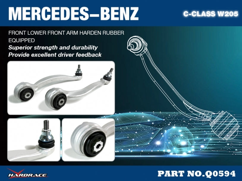 HARDRACE Front Lower Front Arm - Mercedes-Benz C-Class (W205) - Hardened Rubber - Image 2