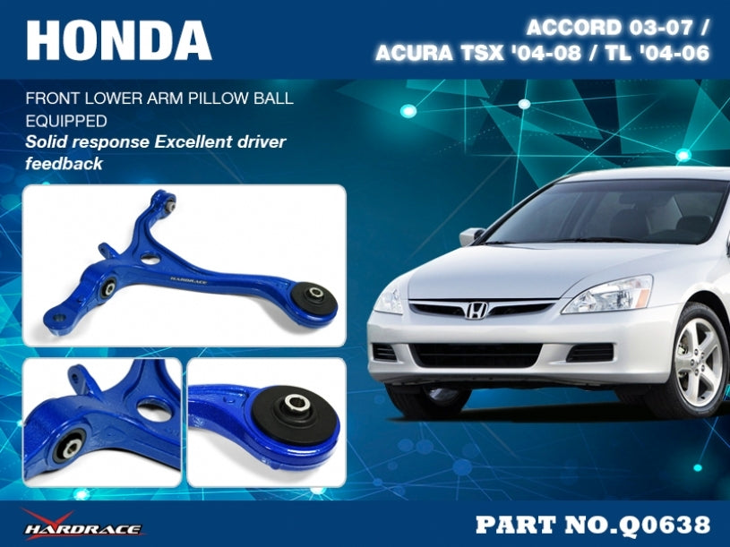 HARDRACE Front Lower Arm Oem Style - Honda Accord V6 (UC1) / Accord Euro (CL) - Pillow Ball - Image 2