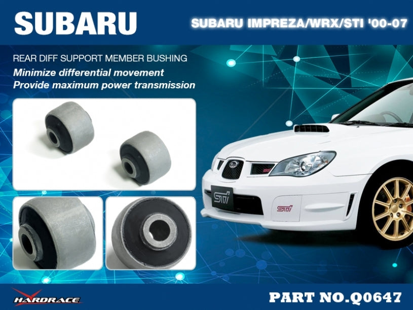 HARDRACE Rear Diff Support Member Bushing - Subaru Impreza WRX (GD/GG) / Impreza WRX STI (GD/GG) - Hardened Rubber - Image 2