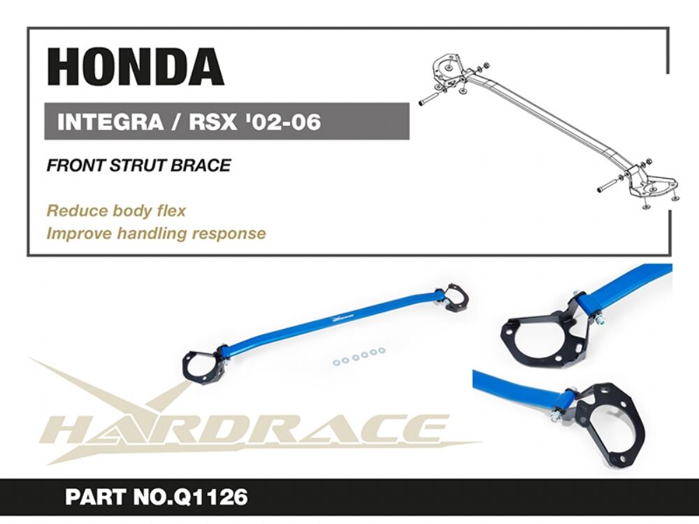 HARDRACE Front Strut Brace - Honda Integra (DC5) - LHD Only - Image 2