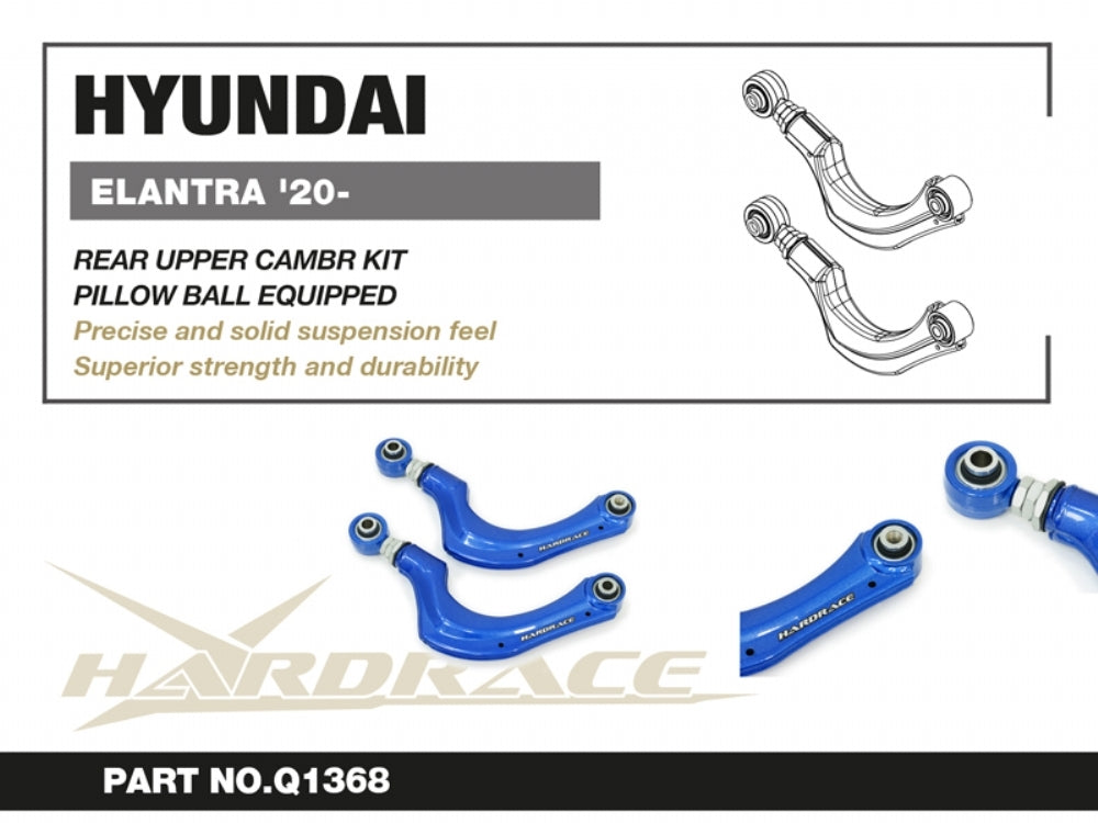 HARDRACE Rear Upper Camber Kit – Hyundai i30 Sedan (CN7) – info card with part number and key points