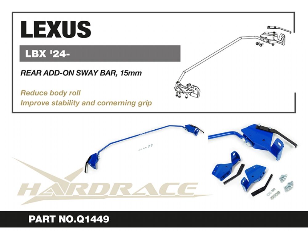 HARDRACE Rear Add-On Sway Bar - Lexus LBX (AY10) - 15mm - Image 2