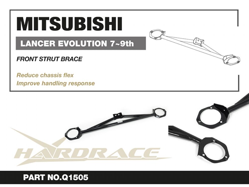 HARDRACE Front Strut Brace - Mitsubishi Lancer Evolution VII-IX (CT9A) - LHD Only - Image 2