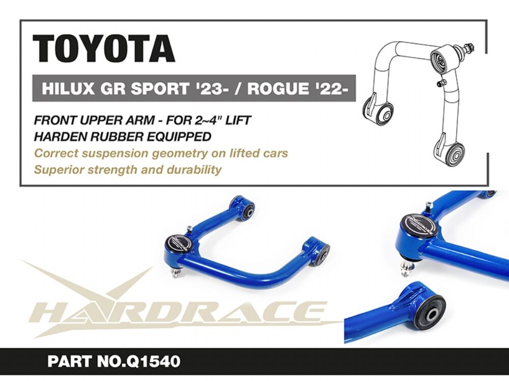 HARDRACE Front Upper Arm - Toyota HiLux (AN120/AN130) - Hardened Rubber - Image 2