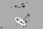 HARDRACE front lower front arms – Tesla Model 3 – factory parts diagram showing arm position - Hardrace Thumbnail