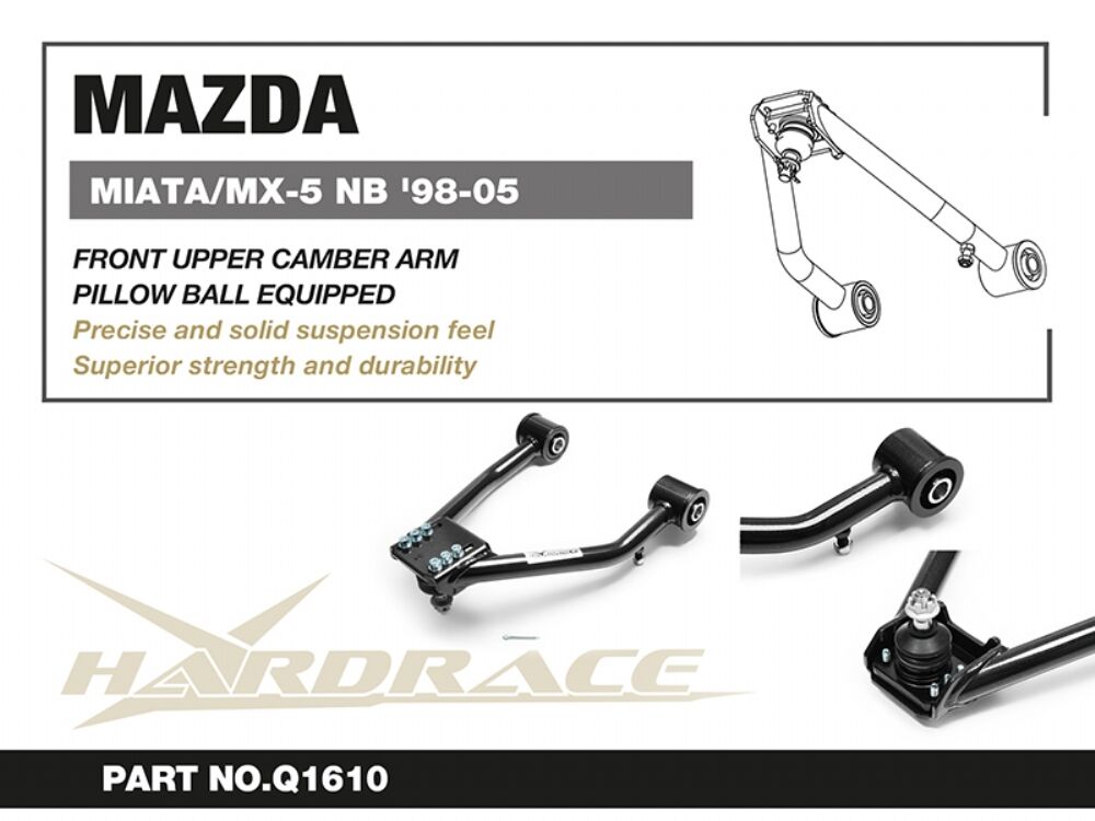 HARDRACE front upper camber arm – Mazda MX-5 NB – part number Q1610 product sheet