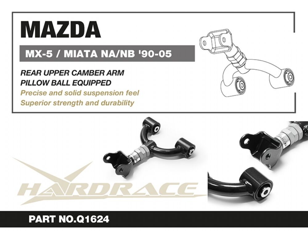 HARDRACE rear upper camber arm – Mazda MX-5 NA/NB – part number Q1624 product sheet