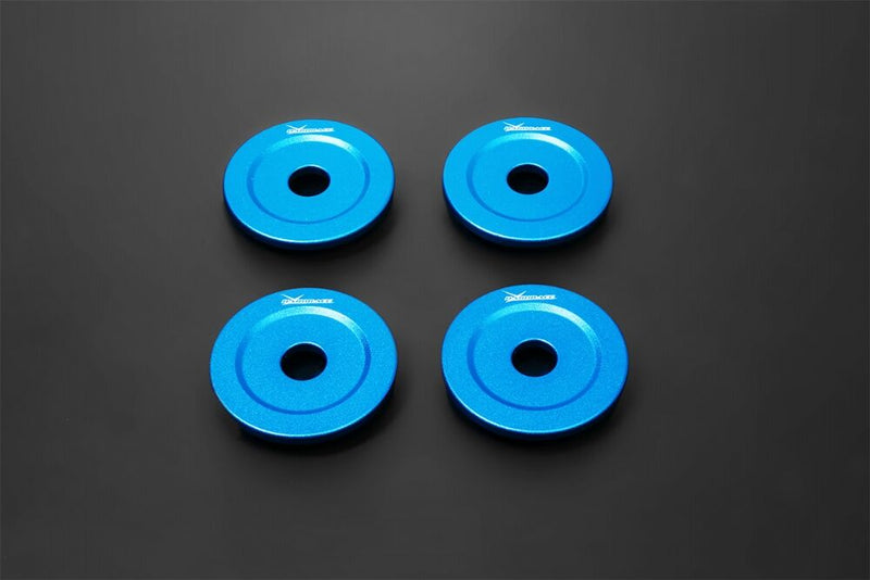 HARDRACE rear subframe inserts – Hyundai Tucson / Kia Sportage – set of four on dark background - Hardrace