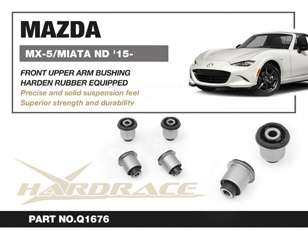 HARDRACE front upper arm bushings – Mazda MX-5 ND – part number Q1676 product sheet