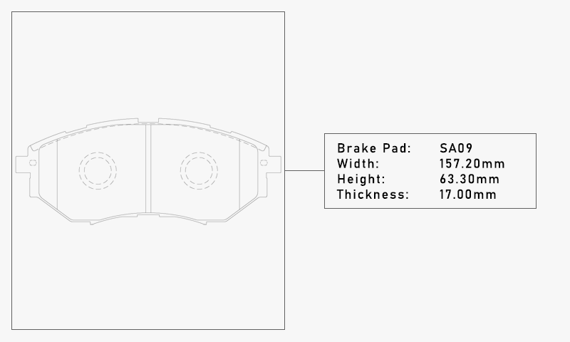 Pad Shape for Elig N95B Street Brake Pads (Front) – WRX VA 15–21 / Liberty GT 04–14