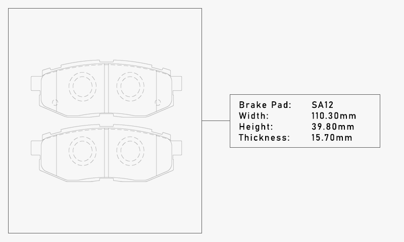 Pad Shape for Elig Street N95B Rear Brake Pads – Subaru WRX VA 15-21, Liberty GT 10-14, Forester 13-18, BRZ 12-21, 22+, 86 GTS