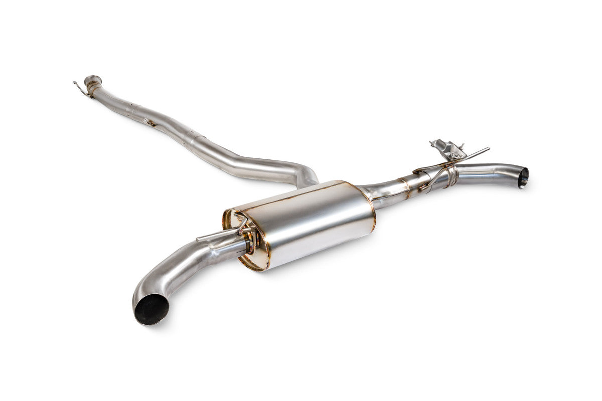 Scorpion GPF-back exhaust – Mercedes-AMG A45 S – valved, three-quarter view