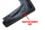 Metal skid plate along the edge of an APR carbon splitter underside (product illustration) - APR Performance Thumbnail