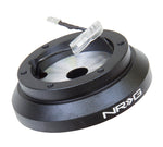 NRG SRK-100H short hub in black anodised aluminium with horn wire – angled view - NRG Thumbnail