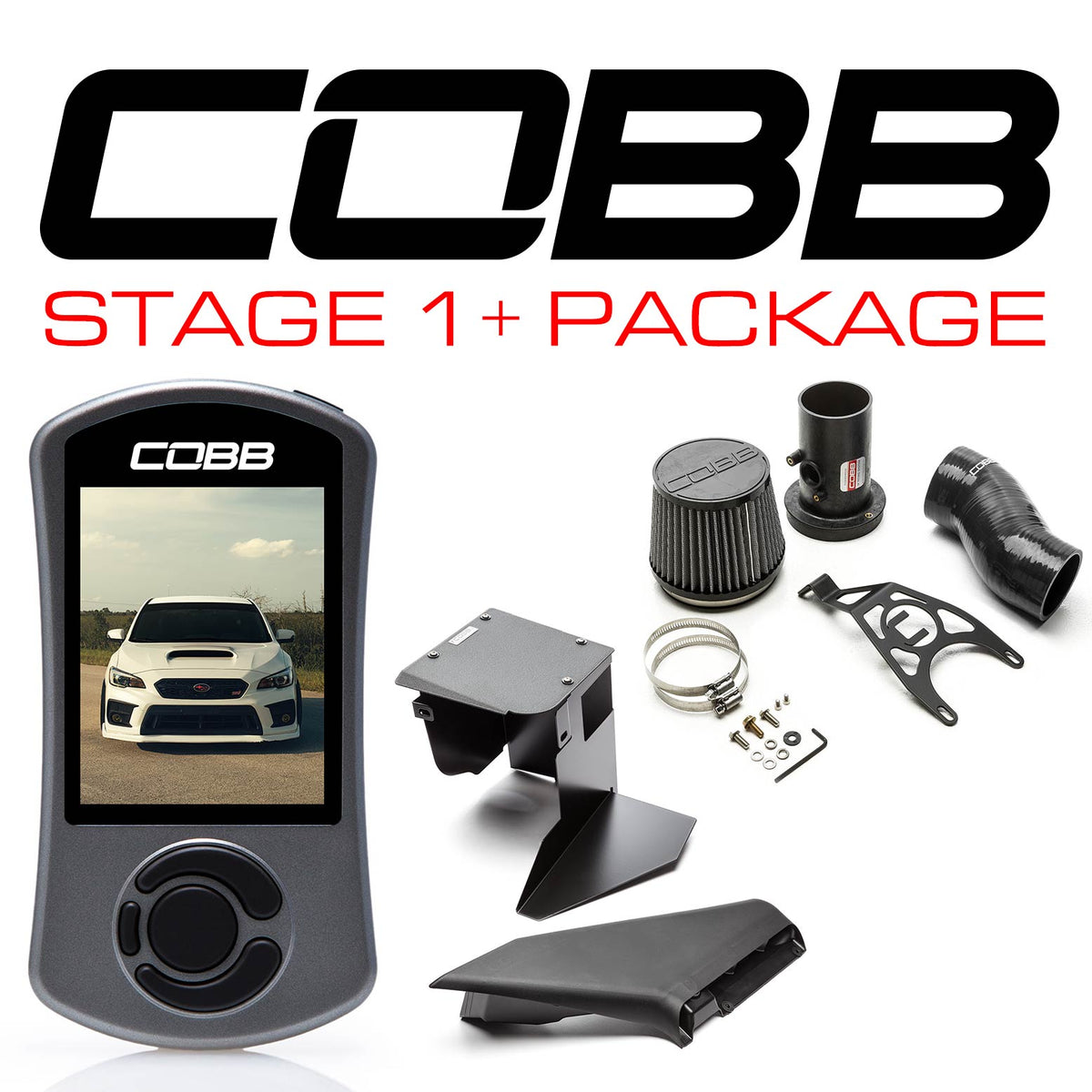COBB Stage 1+ power package – Subaru WRX STI – Accessport V3, SF intake and airbox