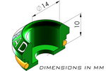 Radium injector seat section view with 14mm bore dimension (product illustration) - Radium Engineering Thumbnail