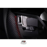 LEYO DSG billet paddle extension V1 – silver paddle side profile behind wheel - LEYO Thumbnail