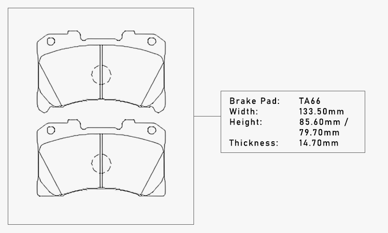 Pad Shape for Elig N95B Street Brake Pads (Front) – Toyota GR Yaris / GR Corolla / Lexus LBX Morizo RR