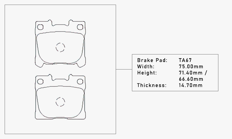 Pad Shape for Elig N95B Street Brake Pads (Rear) – Toyota GR Yaris / GR Corolla