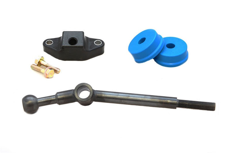 Torque Solution stainless steel short shifter with blue urethane linkage bushings, rear bushing and bolts - Torque Solution