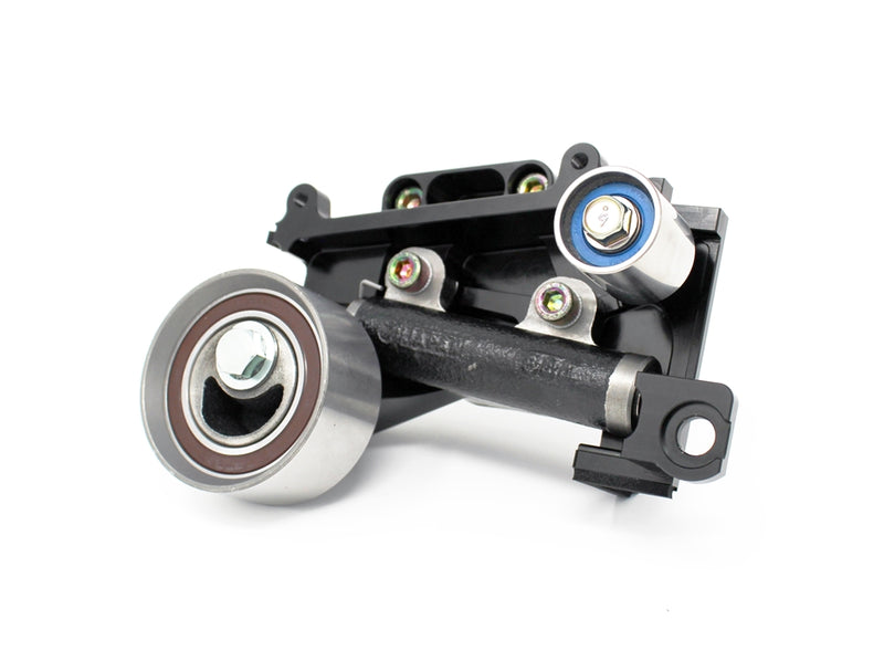 Torque Solution HD timing belt tensioner kit – billet bracket with hydraulic tensioner, pulley and idler - Torque Solution