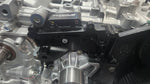 Torque Solution billet tensioner bracket installed on an EJ block, close-up - Torque Solution Thumbnail