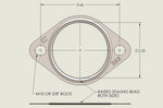 COBB 2-bolt exhaust gasket 64mm (2.5") – dimension drawing with bolt spacing and bore - Cobb Tuning Thumbnail