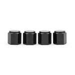 COBB aluminium valve stem caps – four black caps lined up side on - Cobb Tuning Thumbnail