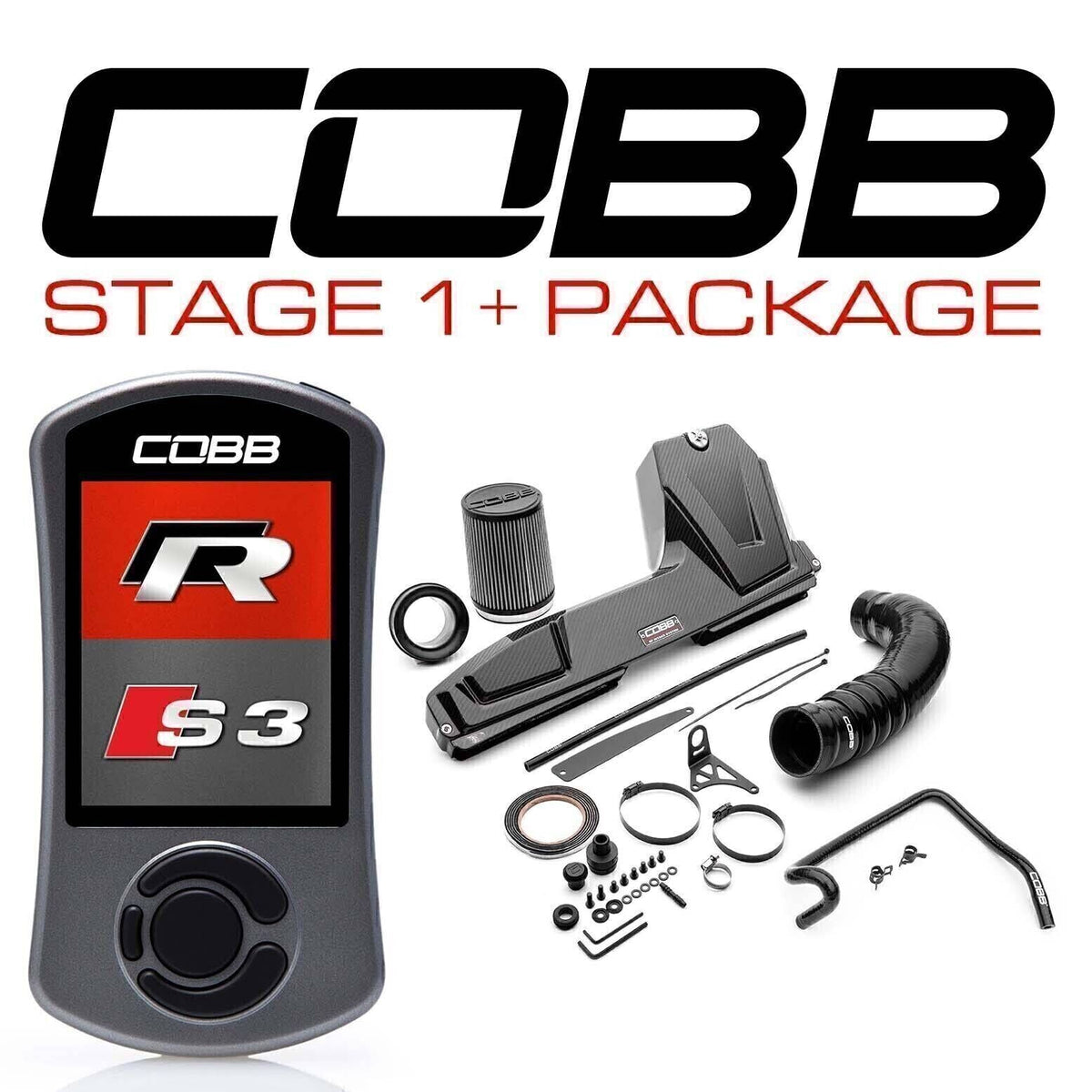 COBB Tuning Stage 1+ Redline Carbon Power Package - Audi S3 (8V) / VW Golf R (Mk7/Mk7.5)