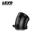 LEYO turbo inlet pipe – Golf R Mk8 / S3 8Y – black pipe with laser-etched logo, side view - LEYO Thumbnail