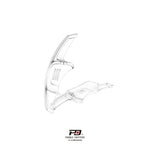 LEYO clear paddle shift extensions – Golf Mk8 – clear pair angled view - LEYO Thumbnail