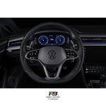LEYO clear paddle shift extensions – VW R-Line wheel – cockpit view (product illustration) - LEYO Thumbnail