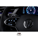 LEYO clear paddle shift extensions – Golf Mk8 – fitted beside wheel buttons and cluster - LEYO Thumbnail
