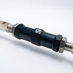 Suspension Secrets adjustable rear arm, close-up of the black hex body with engraved logo - Suspension Secrets Thumbnail