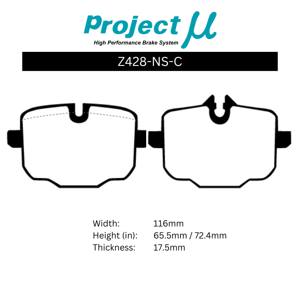 Pad Shape for Project Mu Rear Brake Pads – BMW M2 G87 / M3 G80 / M4 G82, G83